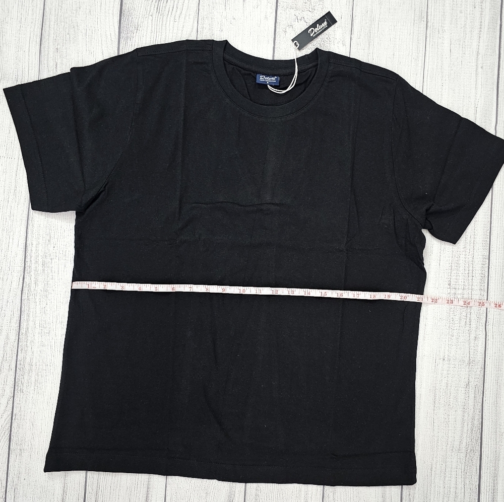 6 Pack Small Black Deluxe Cotton T-Shirt - Picture 6 of 10
